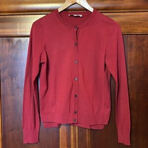 LOFT Women's Maroon Cardigan Sweater